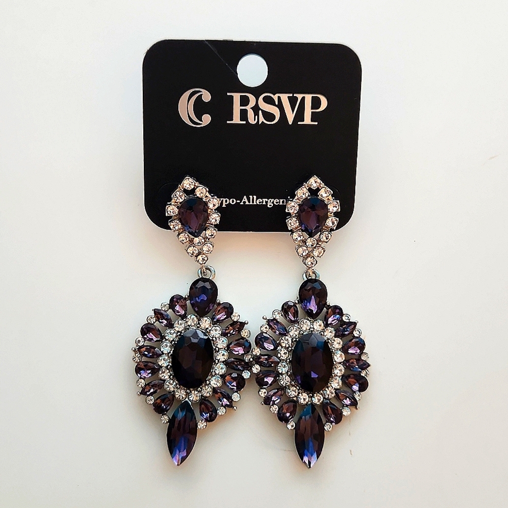 RSVP Charming Charlie Purple & Silver Earrings